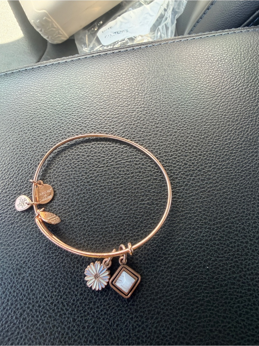 Alex and Ani Mixed Metal Charm Bangle Set in Silver and Rose-Gold Tones - Picture 9 of 11